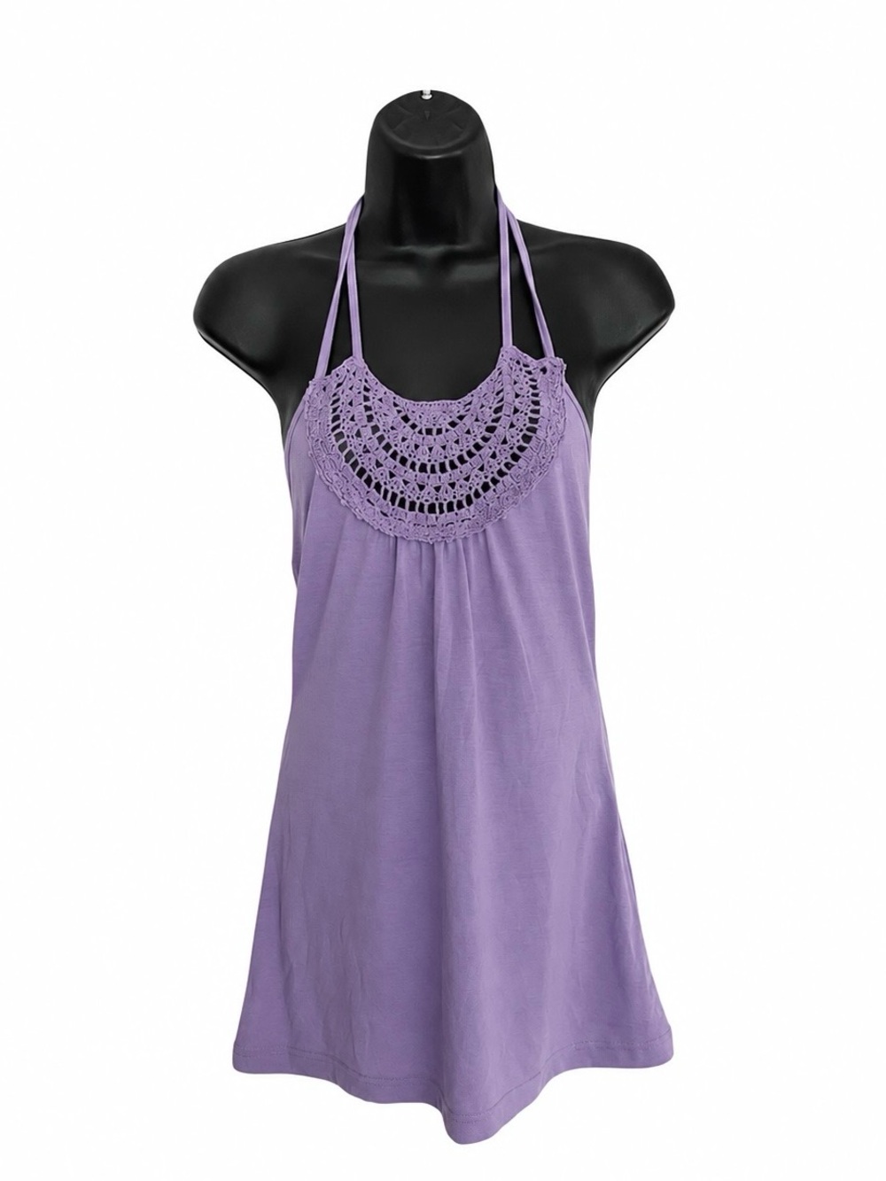 Vintage Y2K Halter Top Tank Boho Crochet Sleeveless Fairycore Layering NWT M